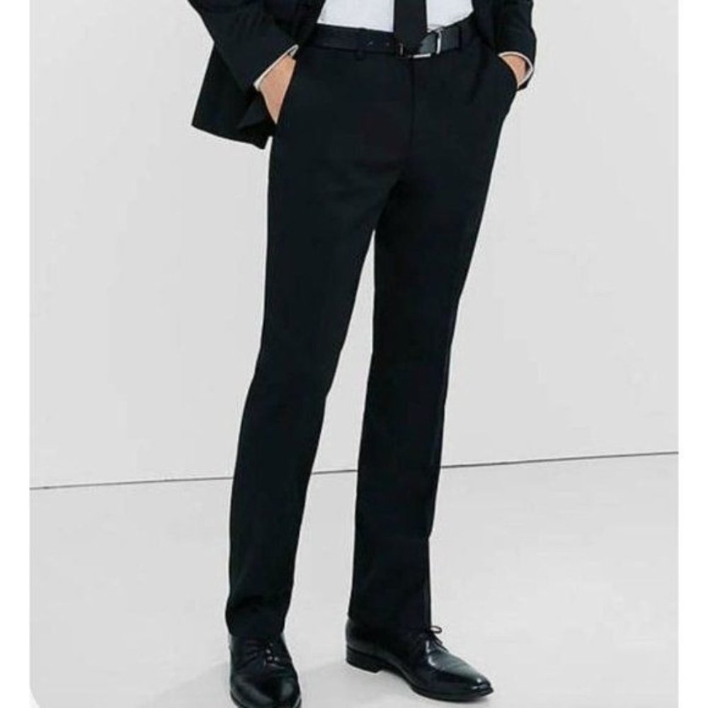 NEW Express slim fit black pants khakis Sz 36/32 Mens dress trouser cotton dress